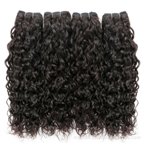 100% Unprocessed Raw Peruvian Human Virgin Hair Cuticle Aligned Water Wave One Bundle Hair Extensions Vendors